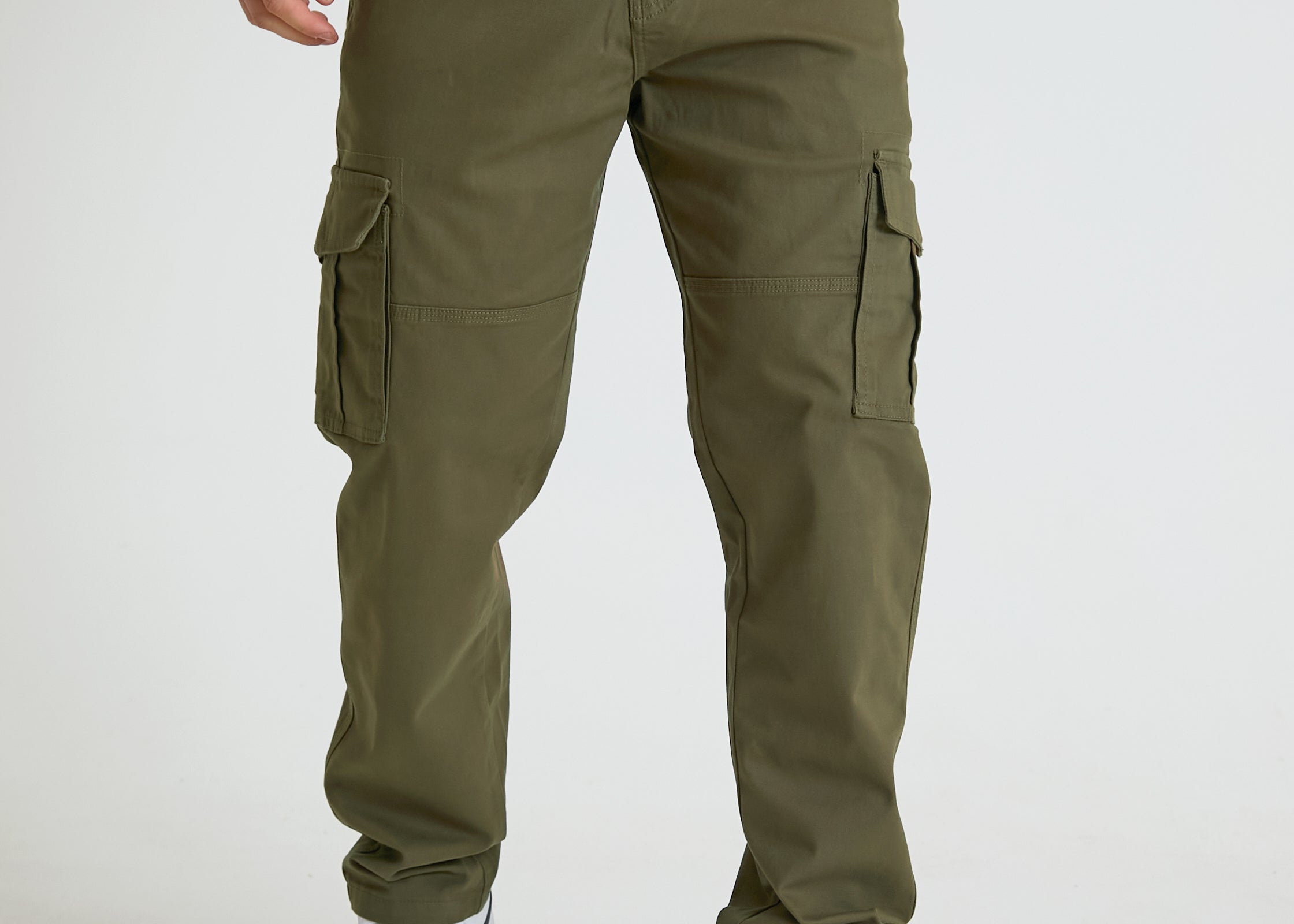 NIGHTHAWK Cargo pant in premium cotton twill - ARMY GREEN - DML Jeans 