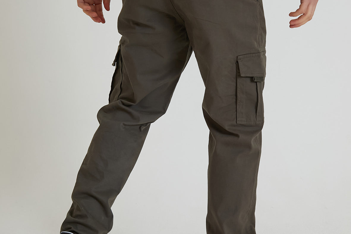 NIGHTHAWK Cargo pant in premium cotton twill - OLIVE - DML Jeans 