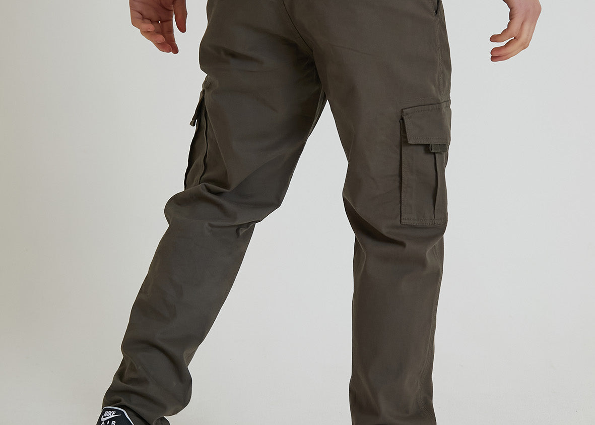 NIGHTHAWK Cargo pant in premium cotton twill - OLIVE - DML Jeans 