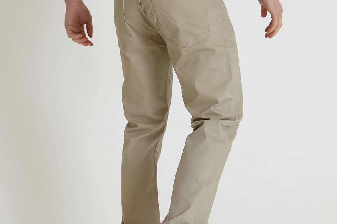 HAWKINS 5 pocket chino pant in premium cotton twill - LT STONE - DML Jeans 