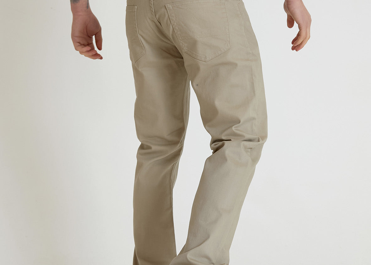 HAWKINS 5 pocket chino pant in premium cotton twill - LT STONE - DML Jeans 