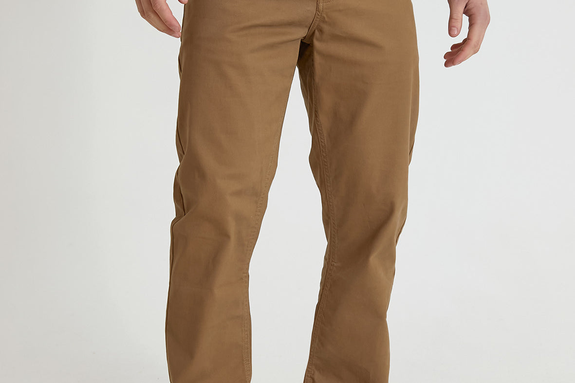 HAWKINS 5 pocket chino pant in premium cotton twill - OTTER - DML Jeans 