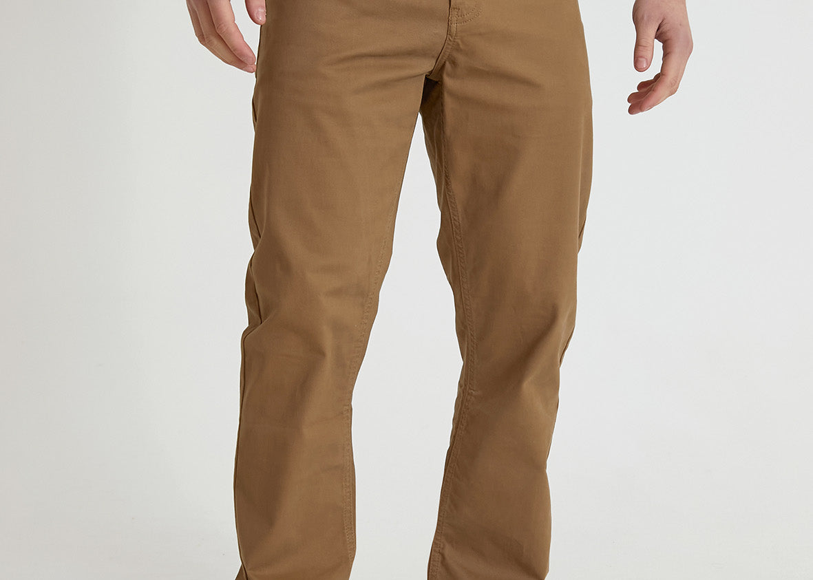 HAWKINS 5 pocket chino pant in premium cotton twill - OTTER - DML Jeans 