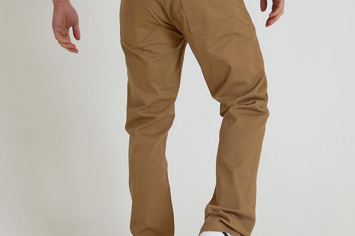 HAWKINS 5 pocket chino pant in premium cotton twill - OTTER - DML Jeans 