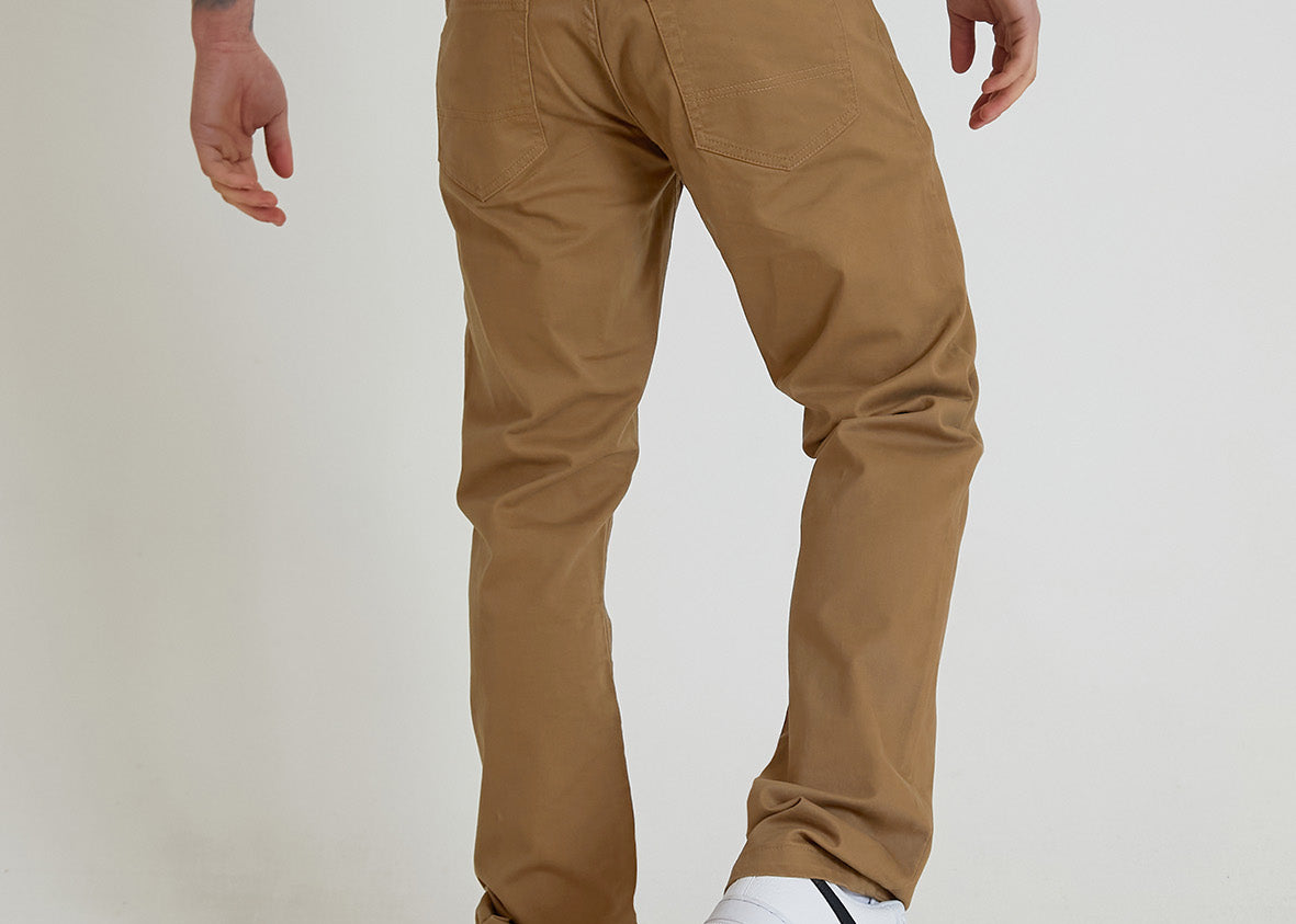 HAWKINS 5 pocket chino pant in premium cotton twill - OTTER - DML Jeans 