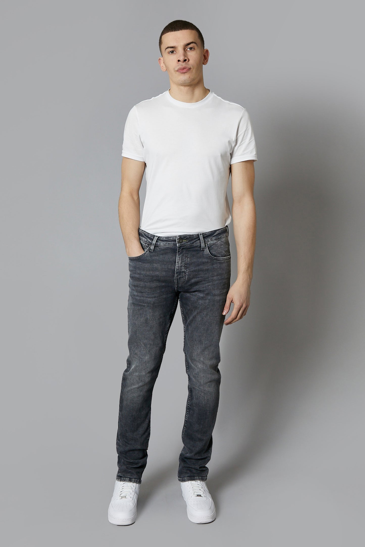 ALASKA Straight Fit Jeans In Grey | DML Jeans