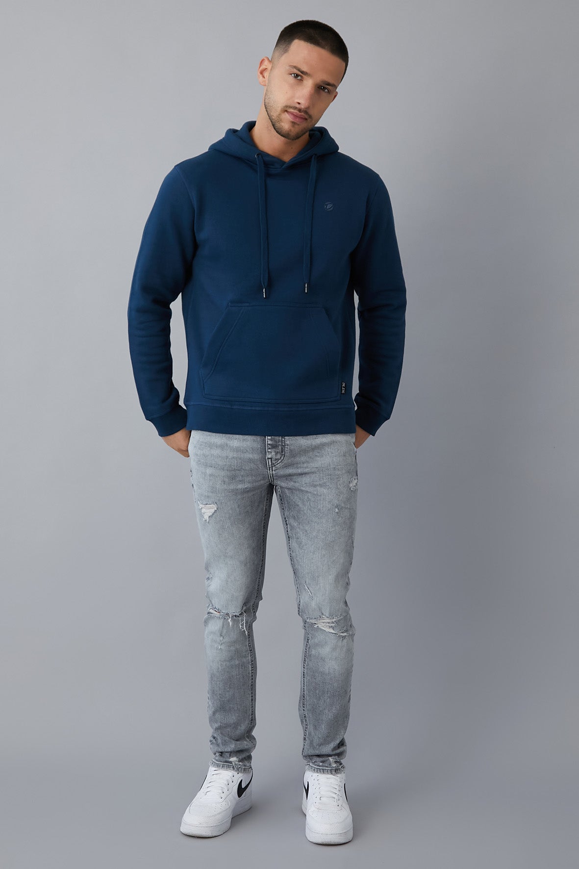 BELMONT pullover hoodie in Titan Blue | DML Jeans